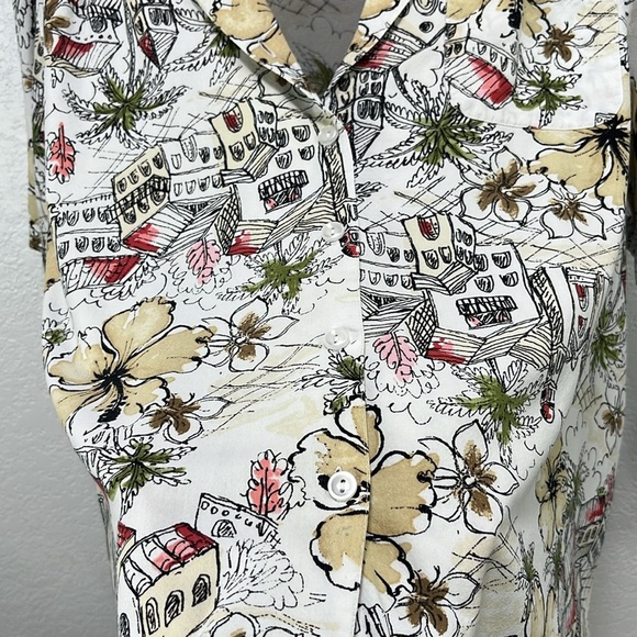 Cathy Daniels Floral Village Blouse Henley Button Down Short Sleeve Size 2X - Picture 9 of 9